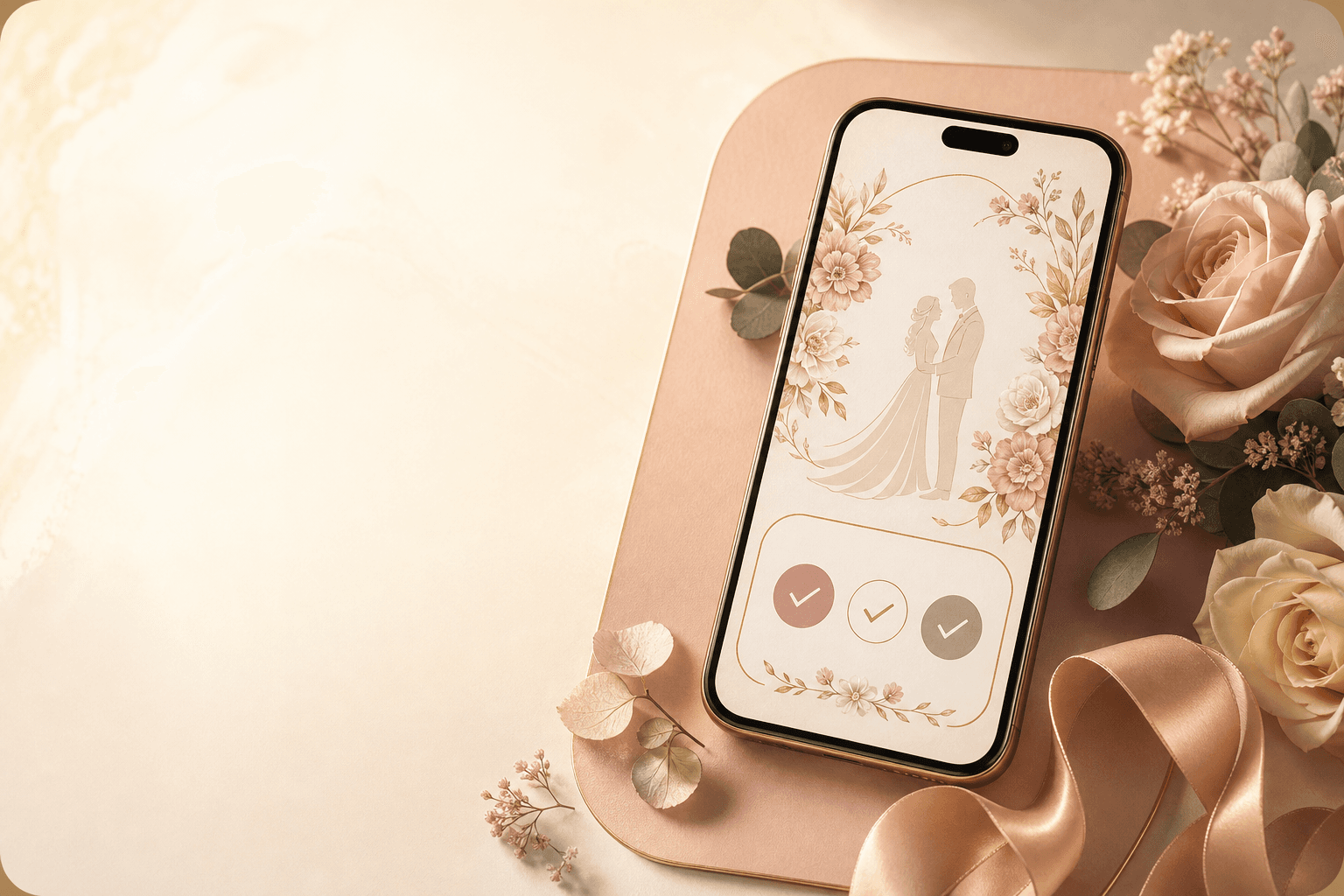 Invitație digitală elegantă cu RSVP online pe telefon